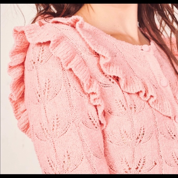 Loveshackfancy Warren Ruffle Cardigan NWT - Picture 2 of 9
